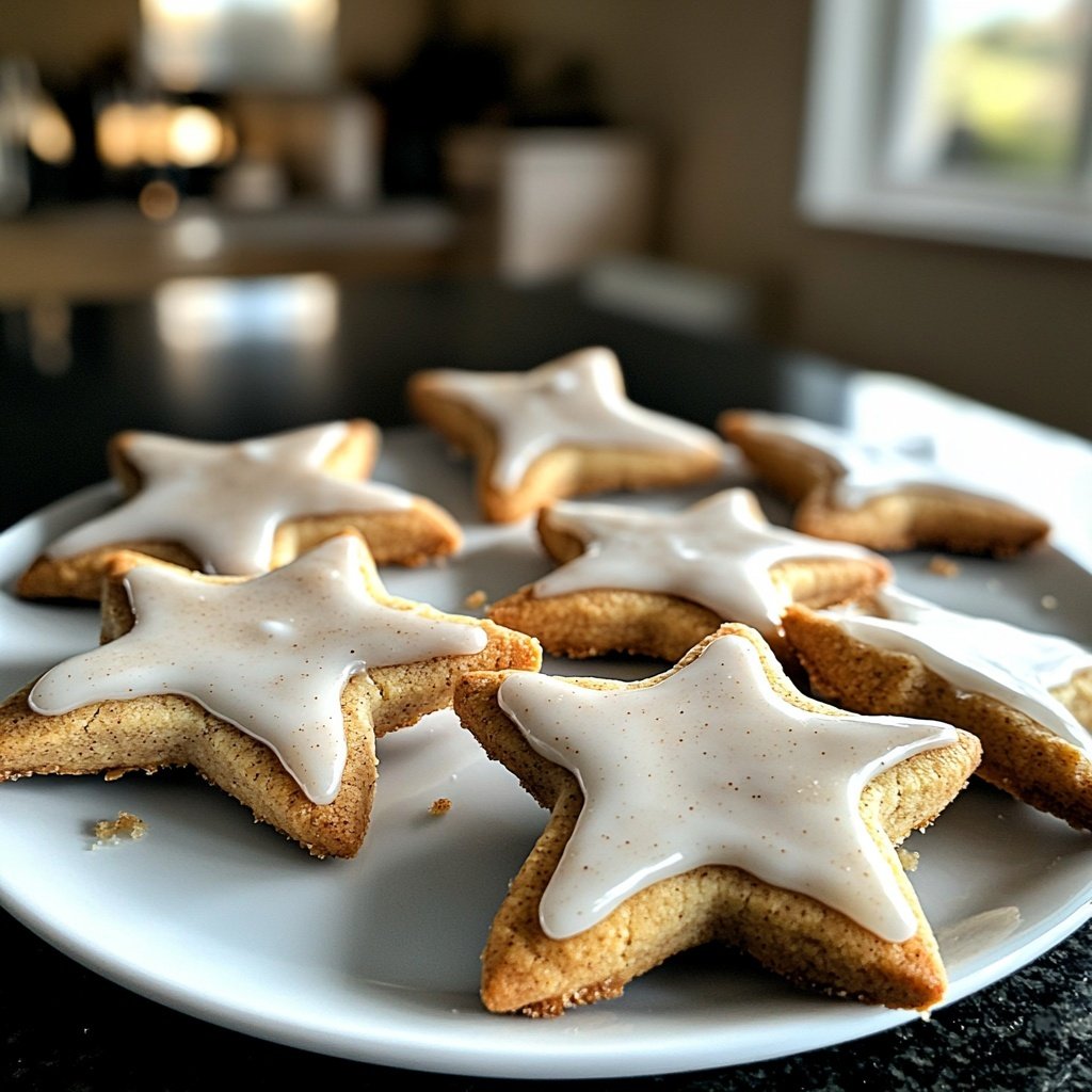 Cinnamon Star Cookies with Almond Glaze