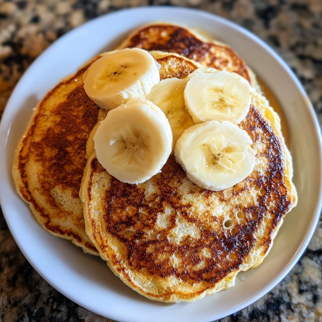 Whole Wheat Ricotta Pancakes with Banana Slices​