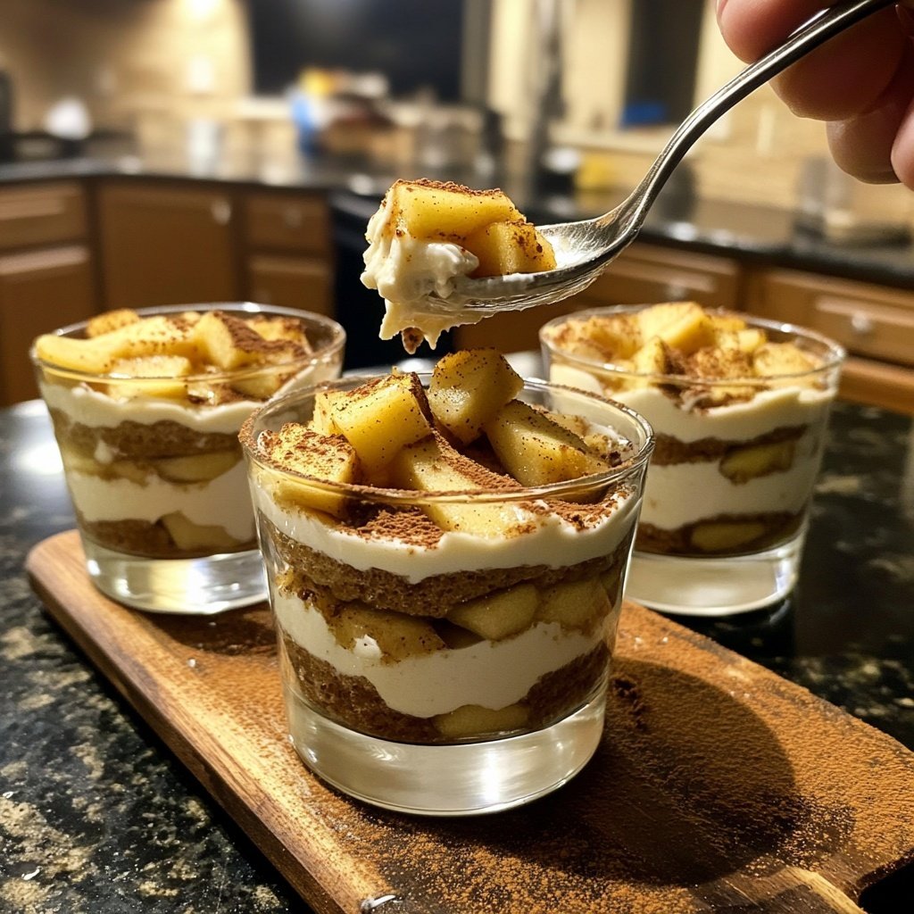 Baked Apple Tiramisu in Individual Glasses