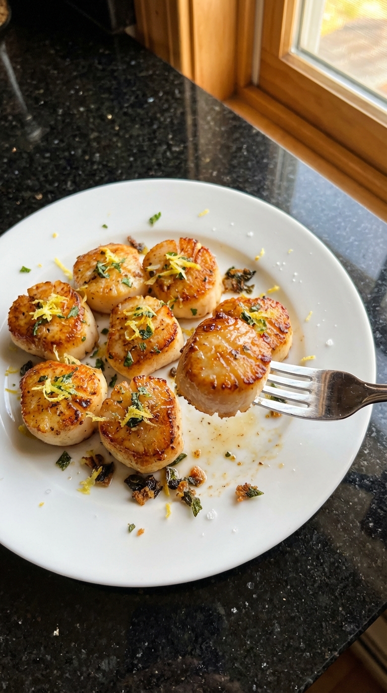 Lemon Herb Seared Scallops