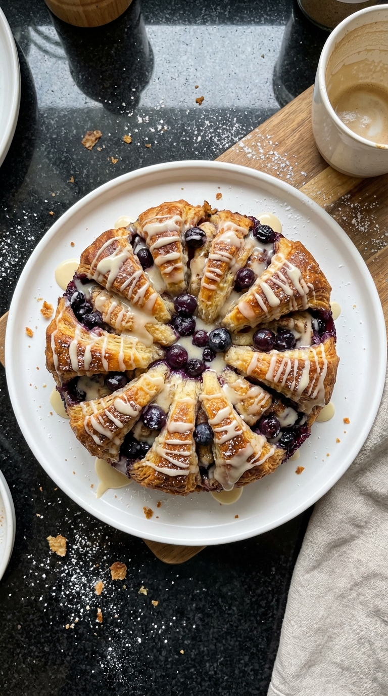 Cinnamon Blueberry Croissant Bake