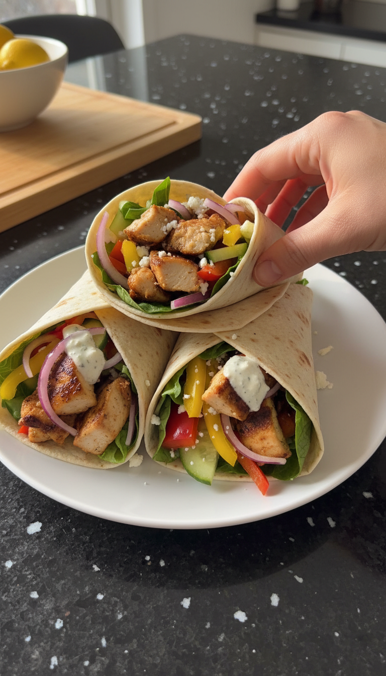 Easy Greek Chicken Wraps