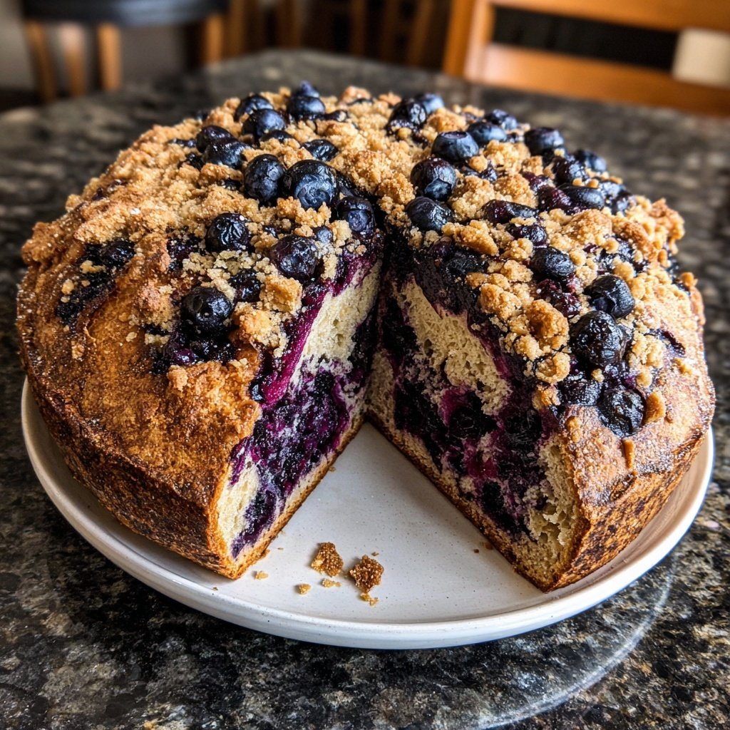 Lemon Blueberry Sourdough with Streusel Topping