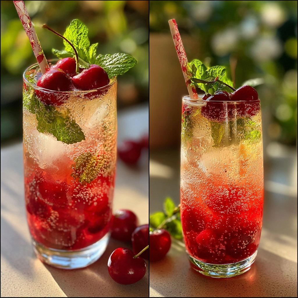 Christmas Cherry Fizz Mocktail Recipe
