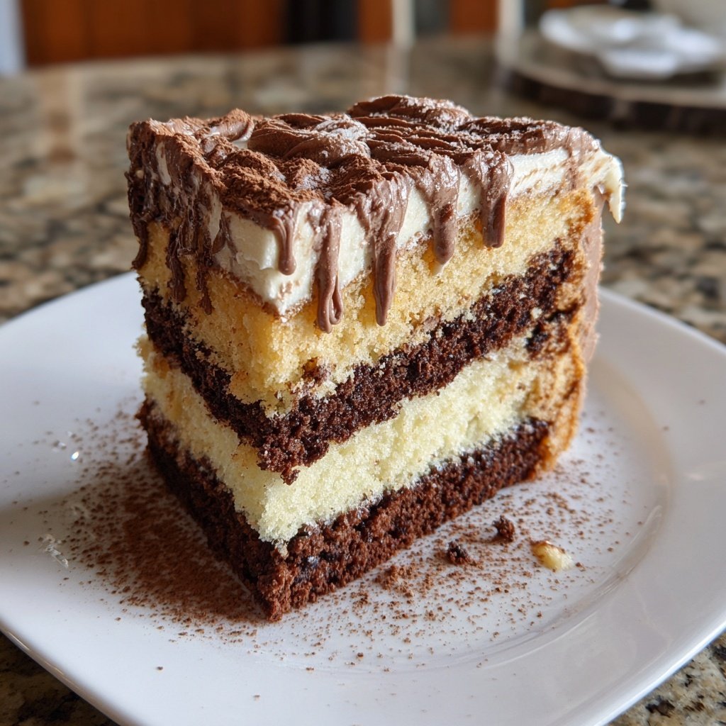 Marbled Vanilla Chocolate Cake