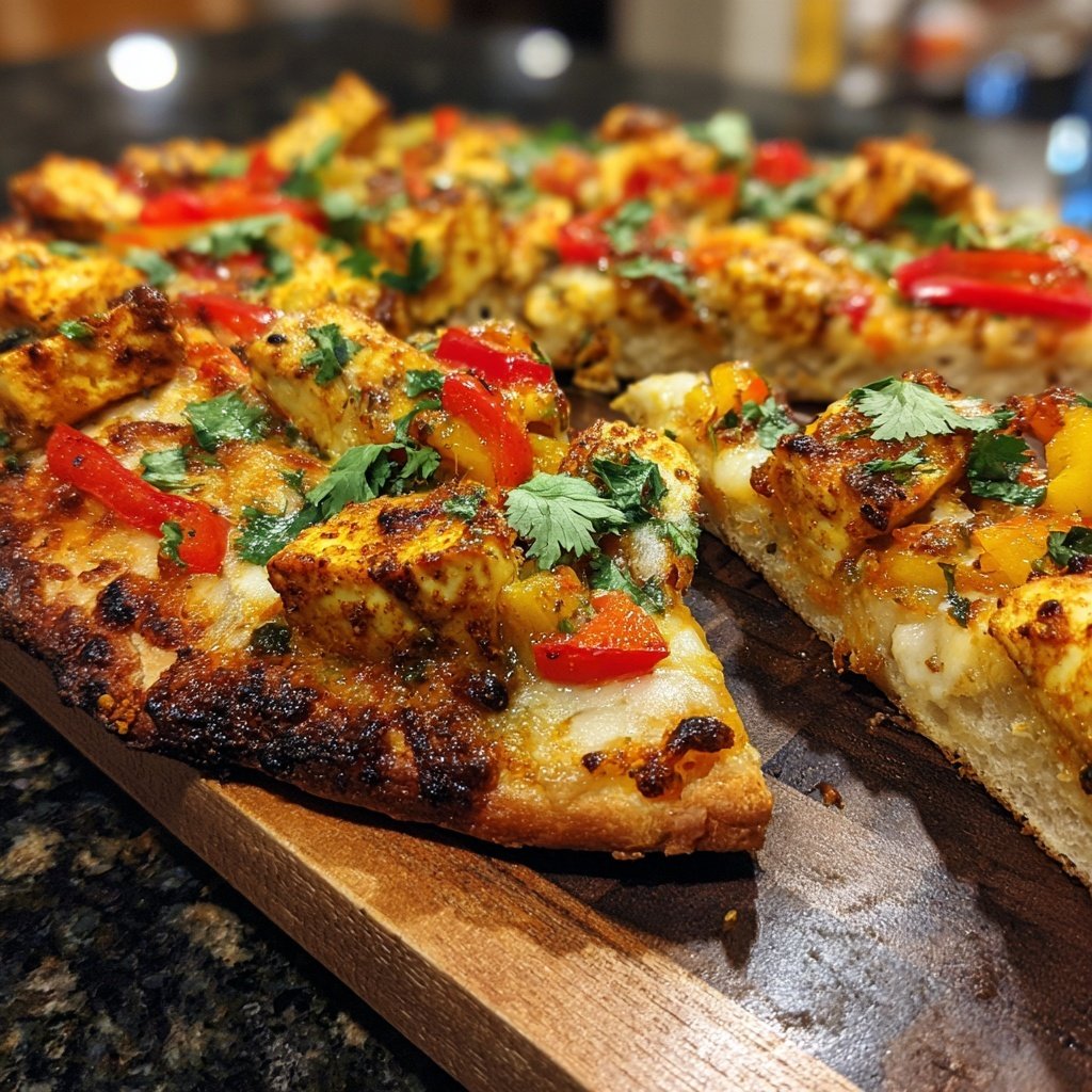 Indian-Inspired Pizza with Paneer Cheese