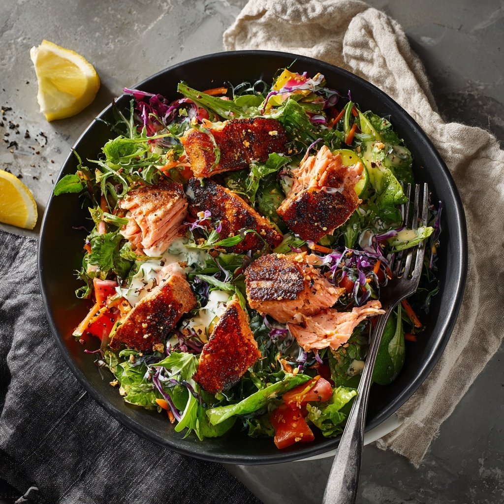 Blackened Salmon Salad Bowl
