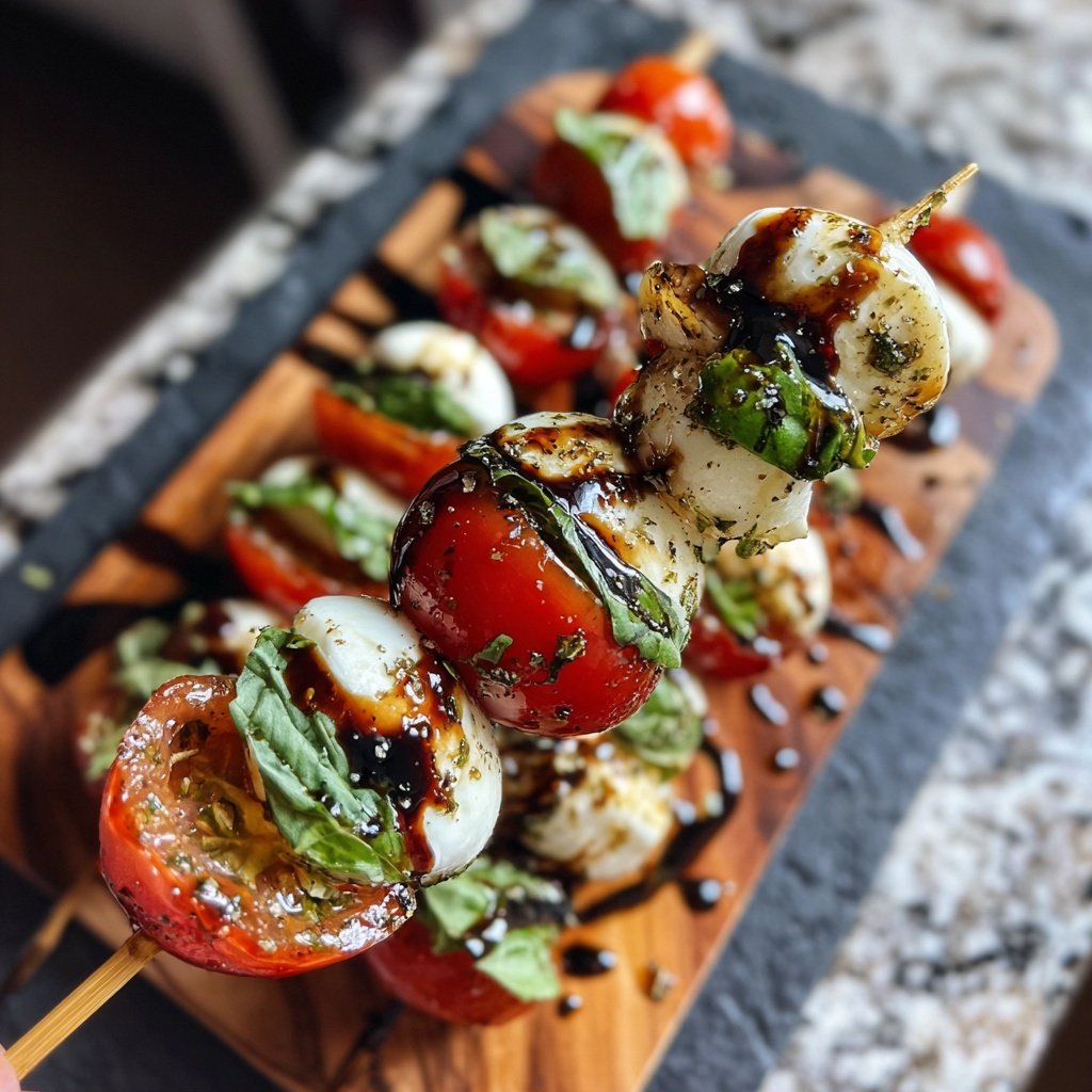 Caprese Skewers Balsamic Glaze