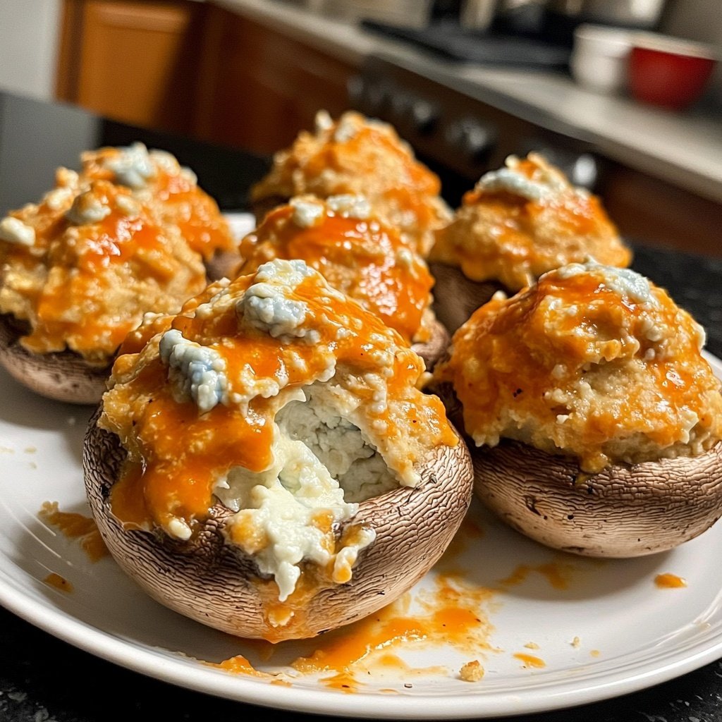 Buffalo-Stuffed Mushrooms