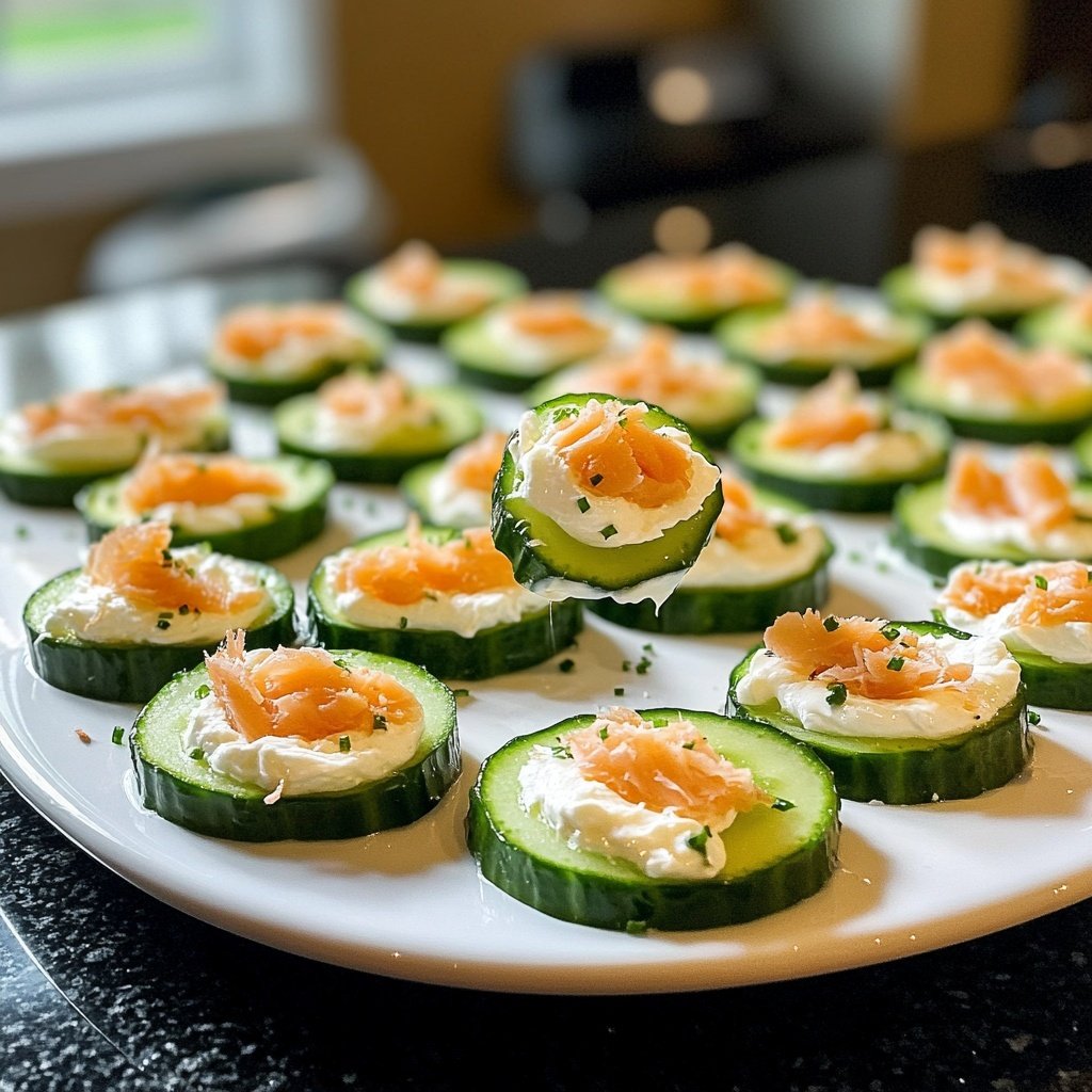 Smoked Salmon Cucumber Canapés
