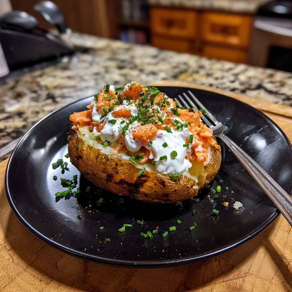 Classic Baked Potato with Salmon