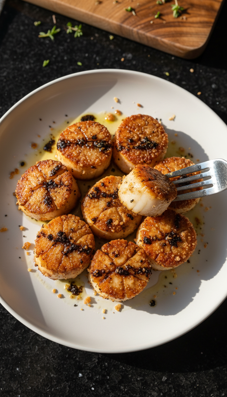 Truffle Oil Seared Scallops