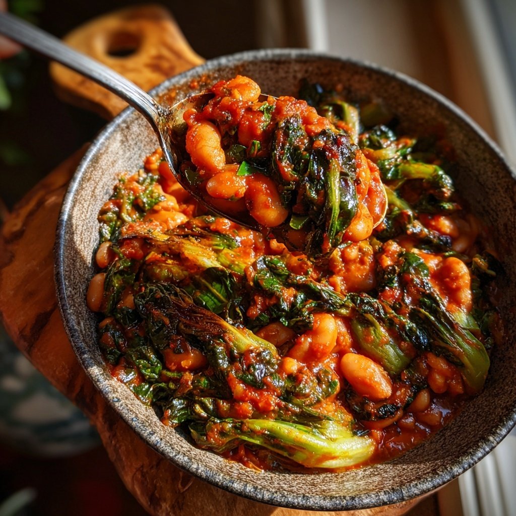 Gochujang Butter Beans with Escarole