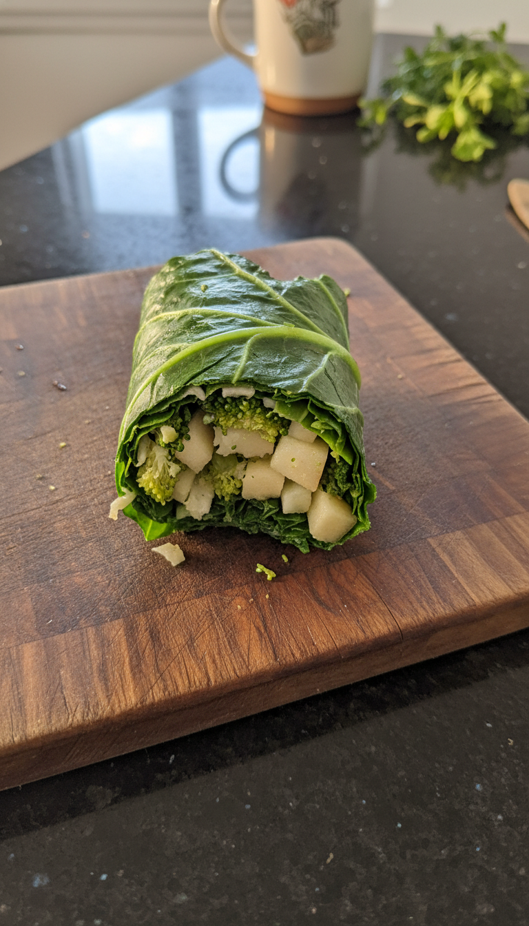 Broccoli Apple Collard Greens Wrap