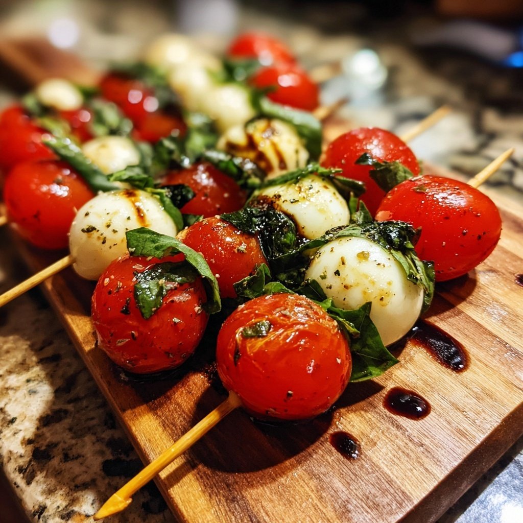 Mini Caprese Skewers with Balsamic Drizzle