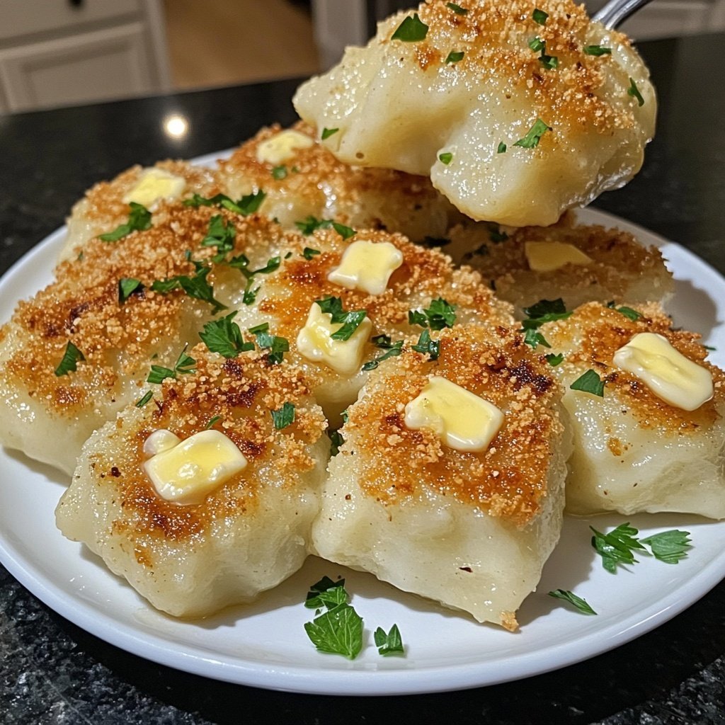 Potato Dumplings with Butter Crumbs and Parsley
