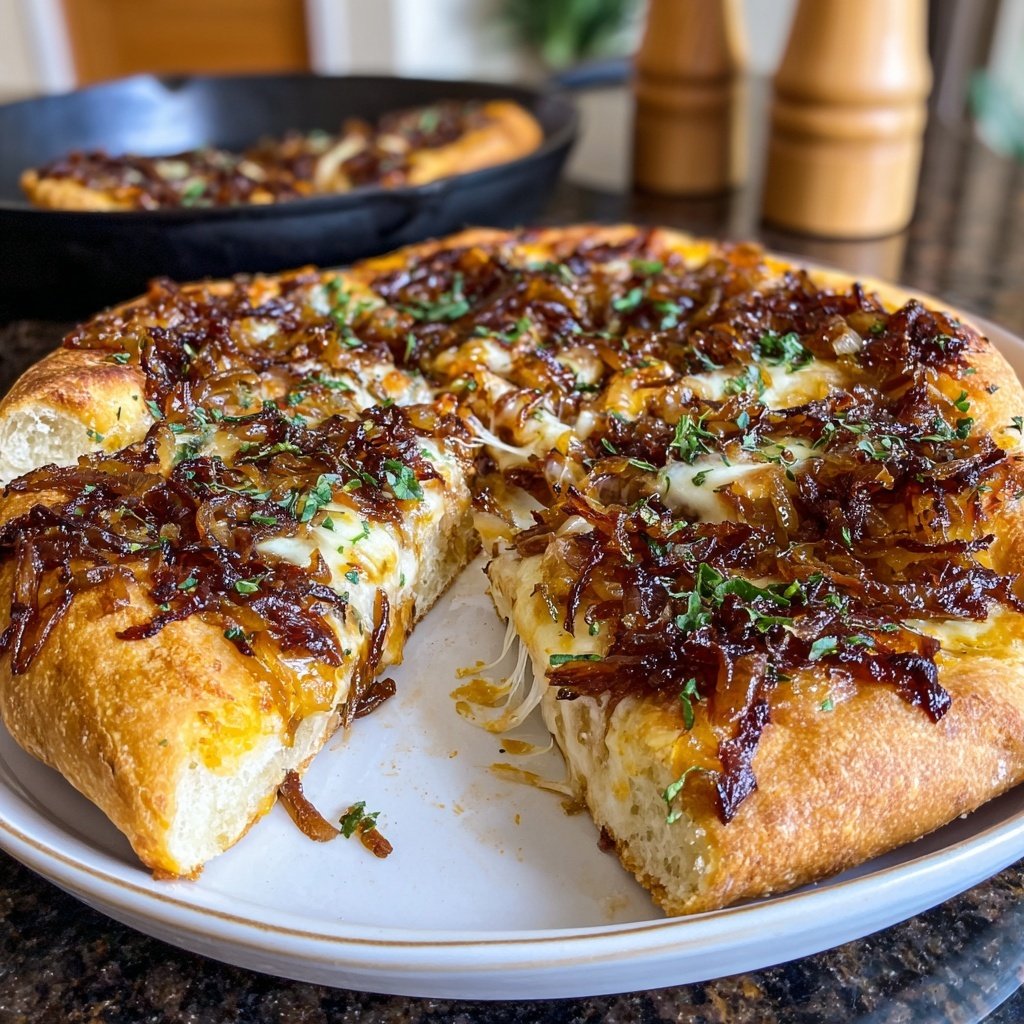 Caramelized Onion Pizza with Mozzarella