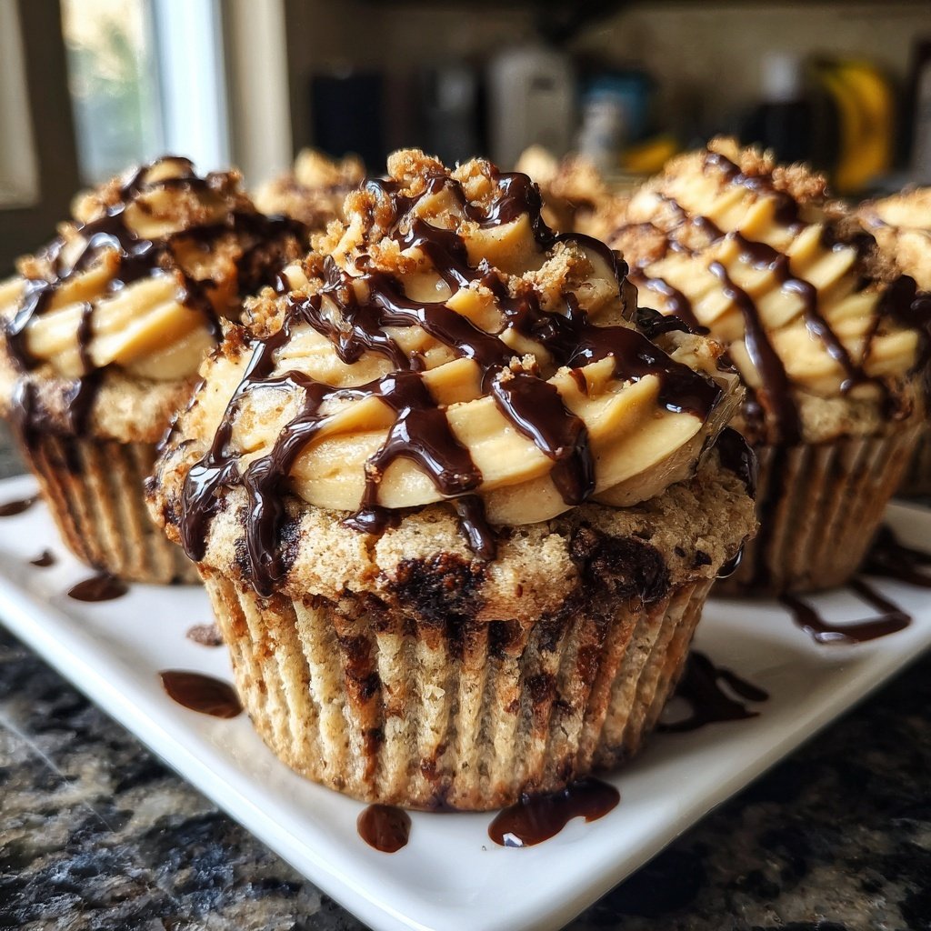 Chocolate Peanut Butter Banana Cupcakes