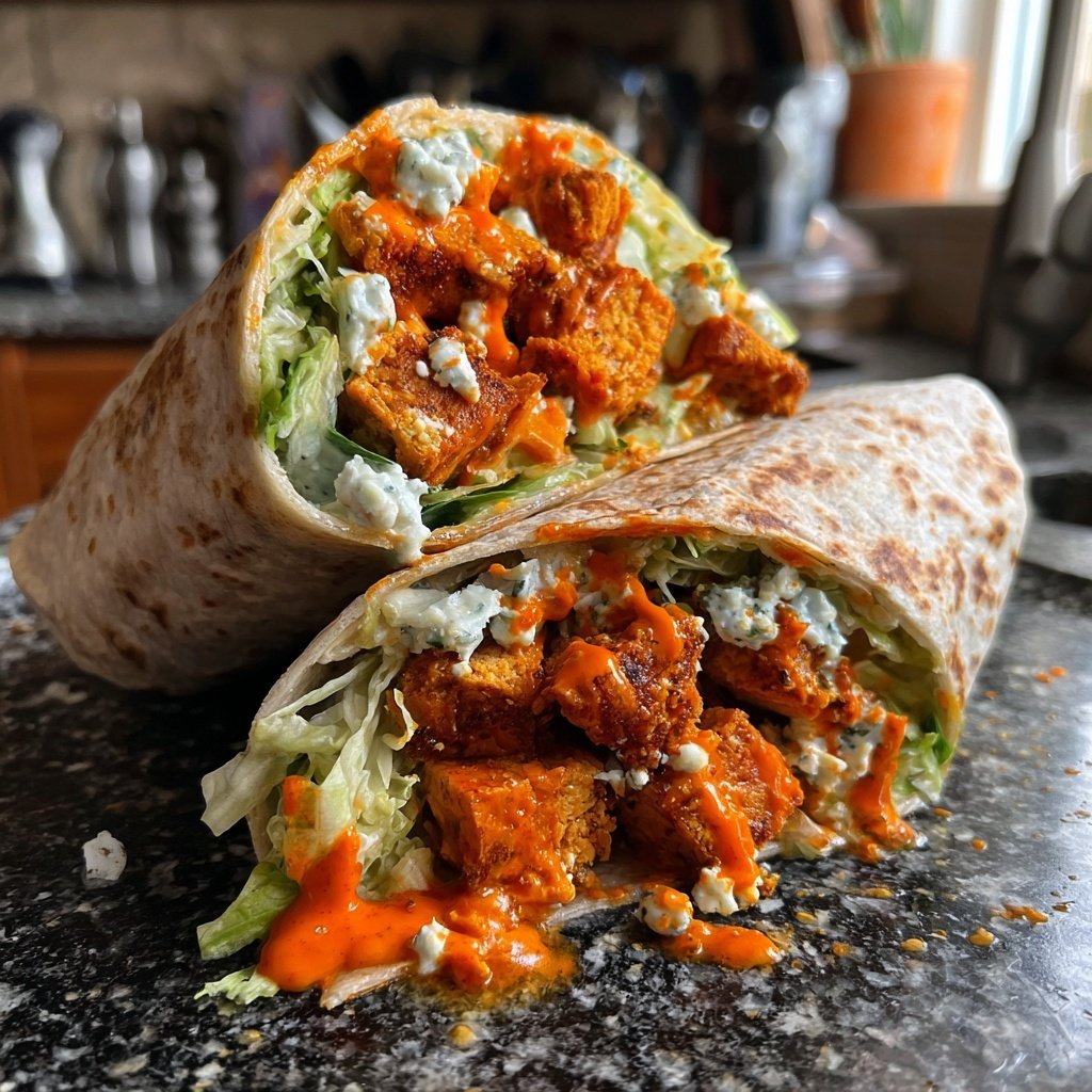 Vegan Buffalo Tempeh Wraps