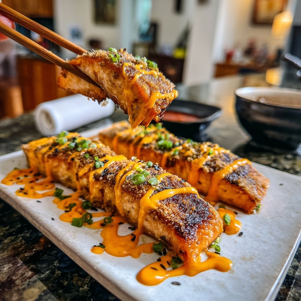 Bang Bang Salmon with Cucumber Salad