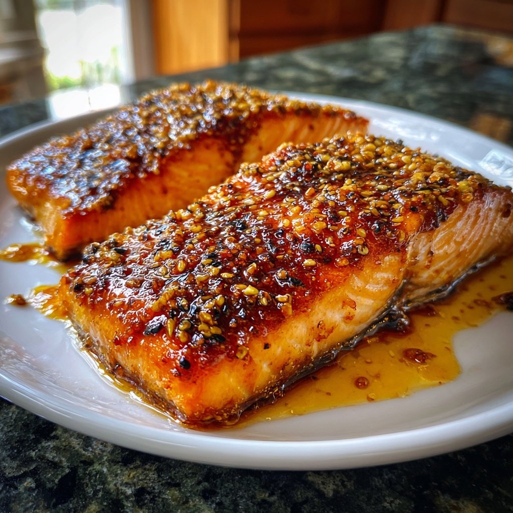Maple Mustard Glazed Salmon Fillets