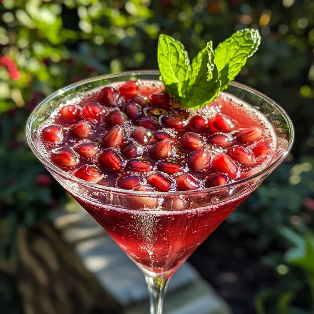 Sparkling Pomegranate Martini Cocktail Recipe
