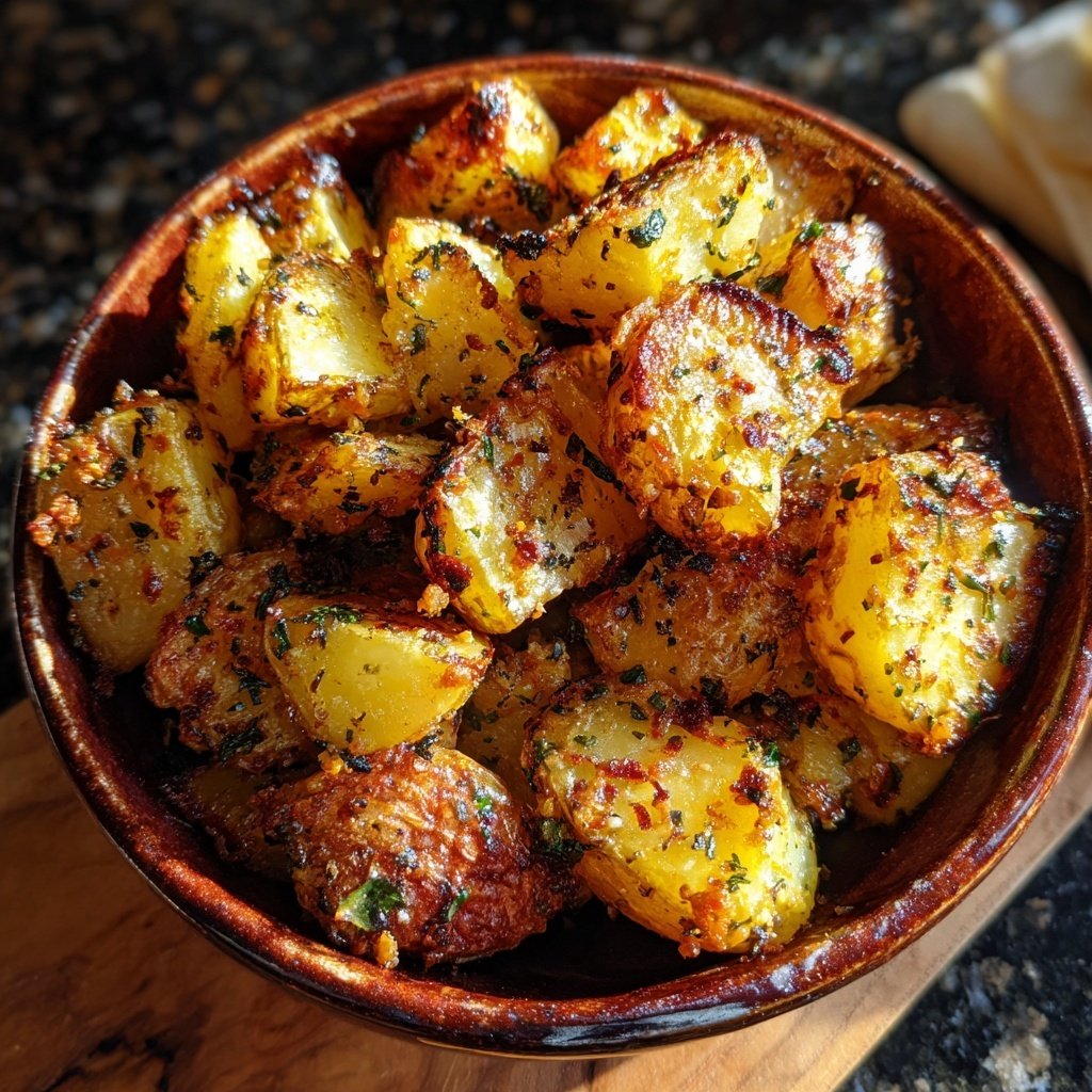 Crispy Airfryer Garlic Potatoes