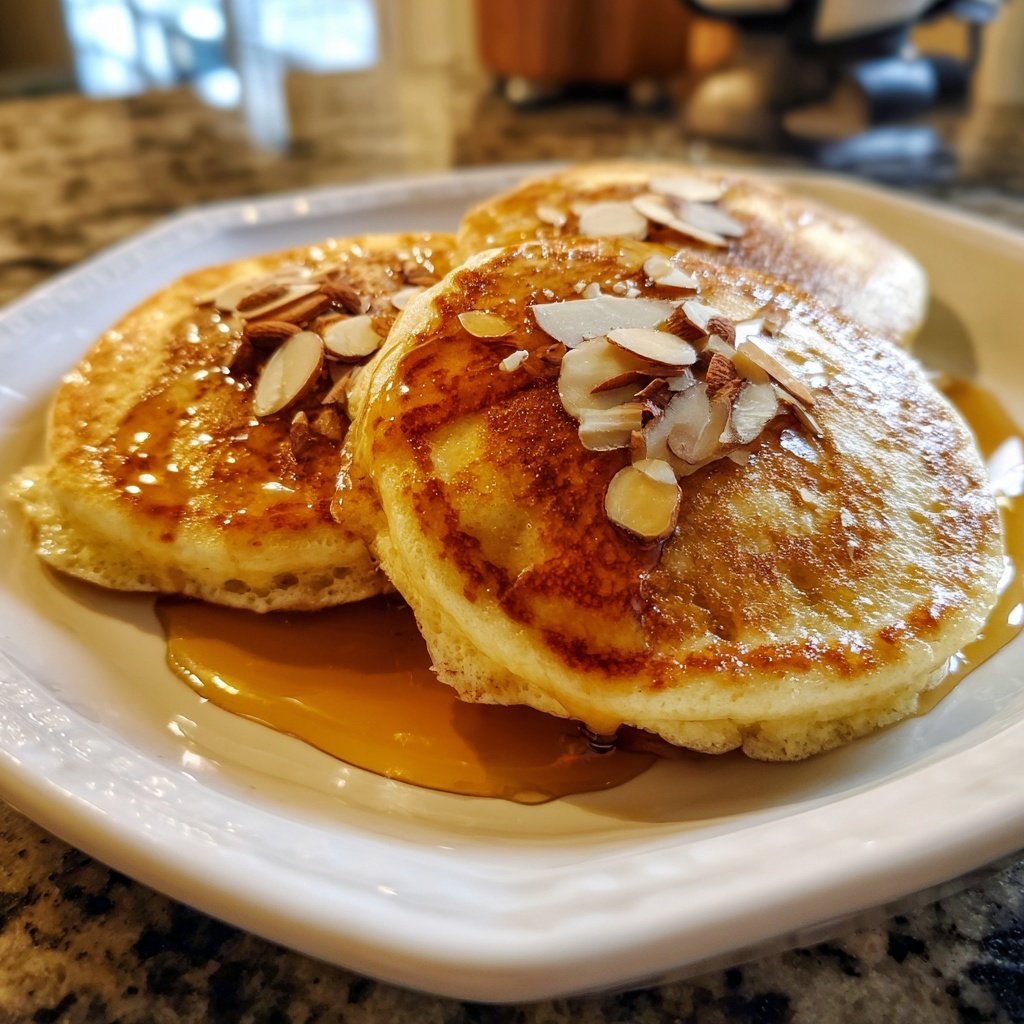 Almond Ricotta Pancakes with Honey Drizzle​